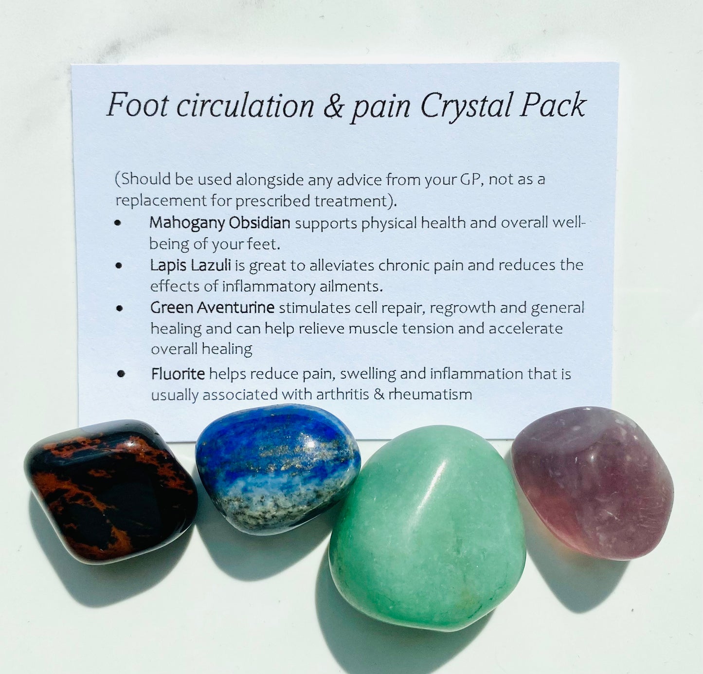 Foot circulation & pain Crystal Healing Care Pack - Free UK Delivery