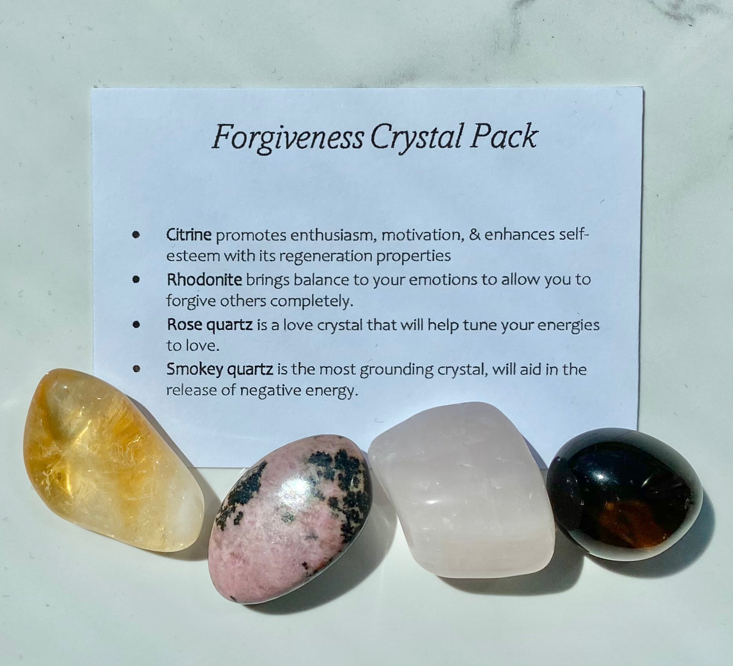 Forgiveness Crystal Healing Care Pack - Free UK Delivery