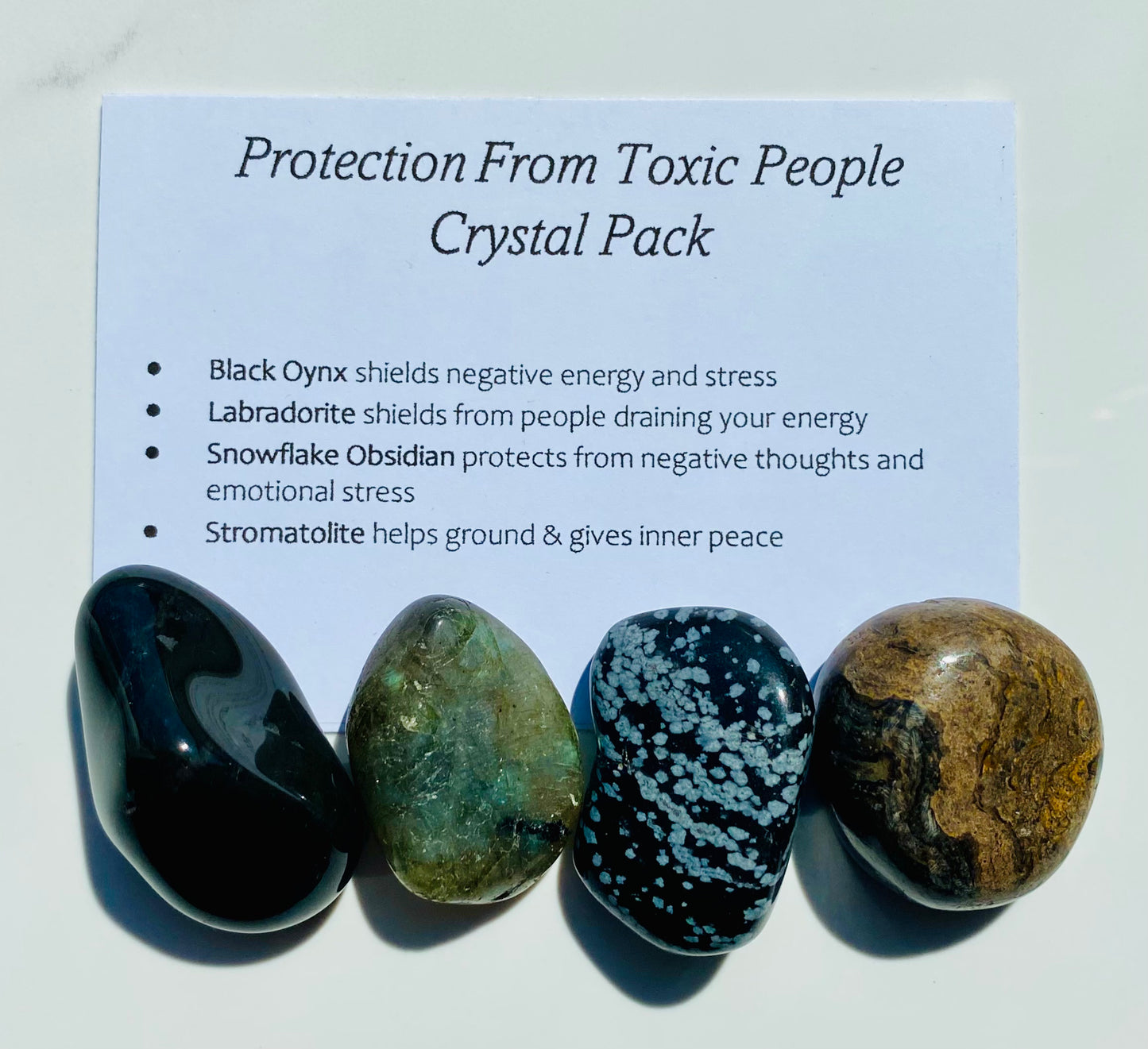 Protection From Toxic People Crystal Healing Care Pack - Free UK Delivery