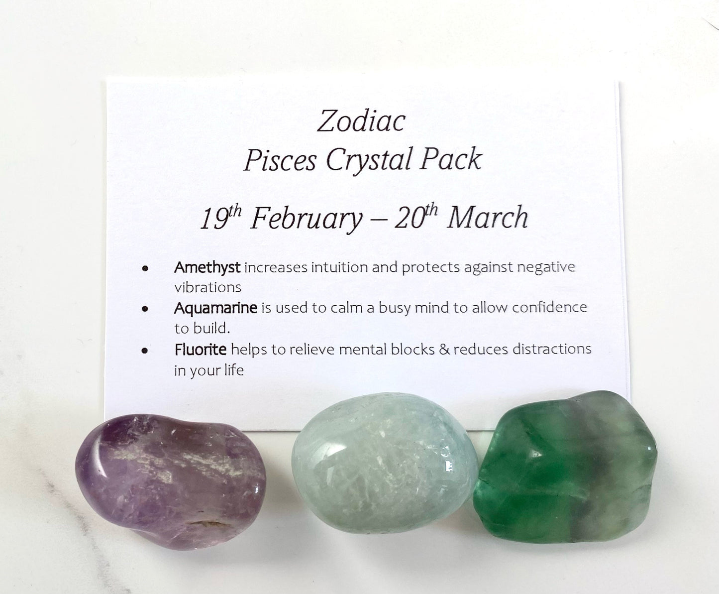 Zodiac Sign Crystal Pack -
Pisces - Free UK Delivery