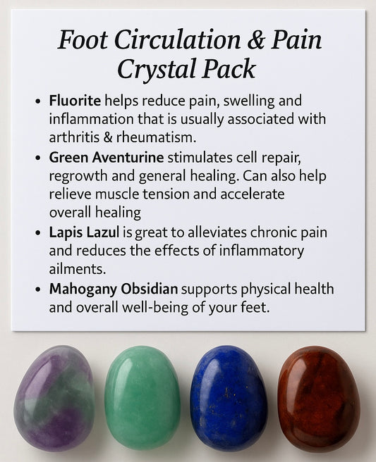 Foot circulation & pain Crystal Healing Care Pack - Free UK Delivery