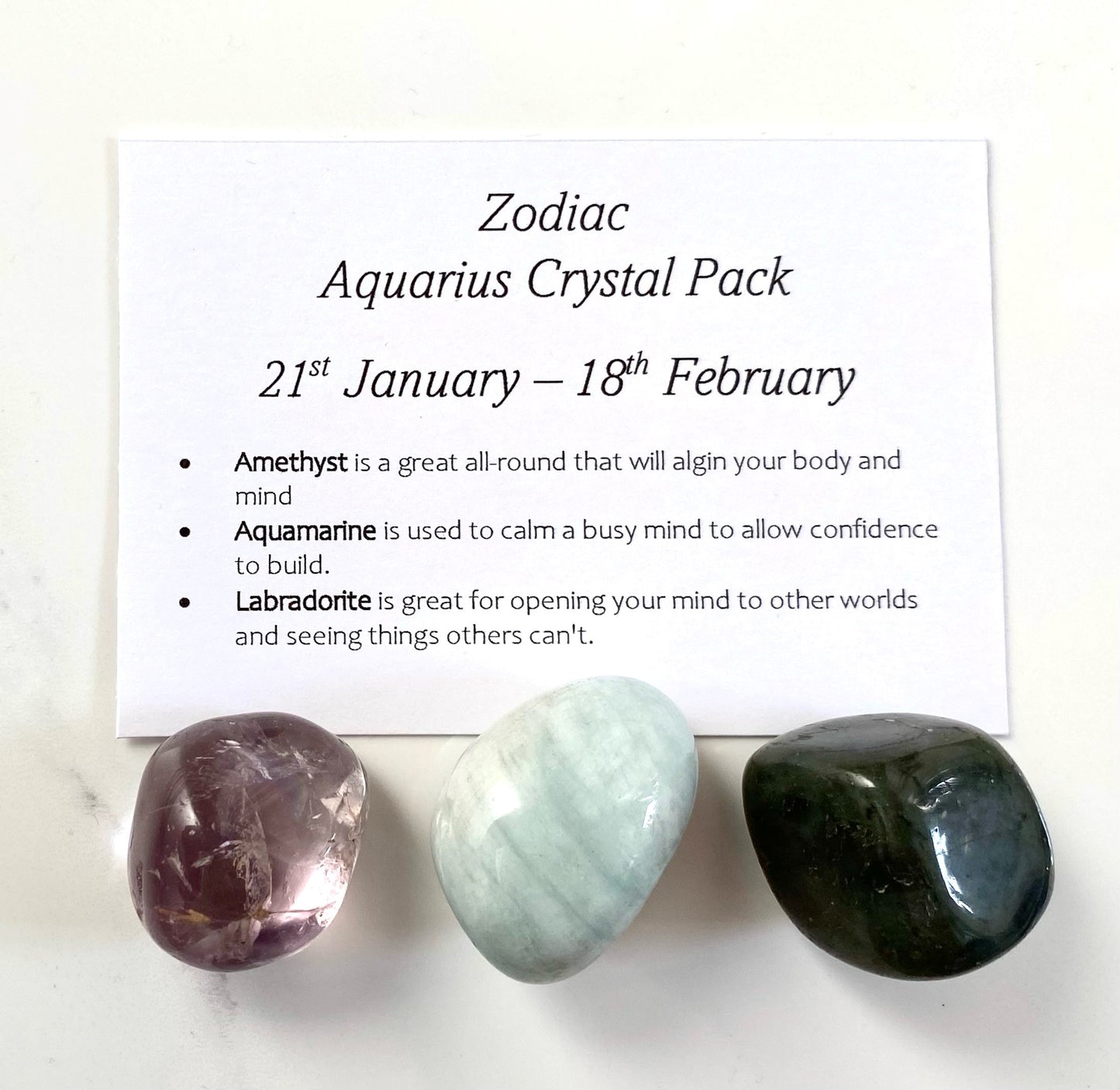 Zodiac Sign Crystal Pack - 
Aquarius - Free UK Delivery