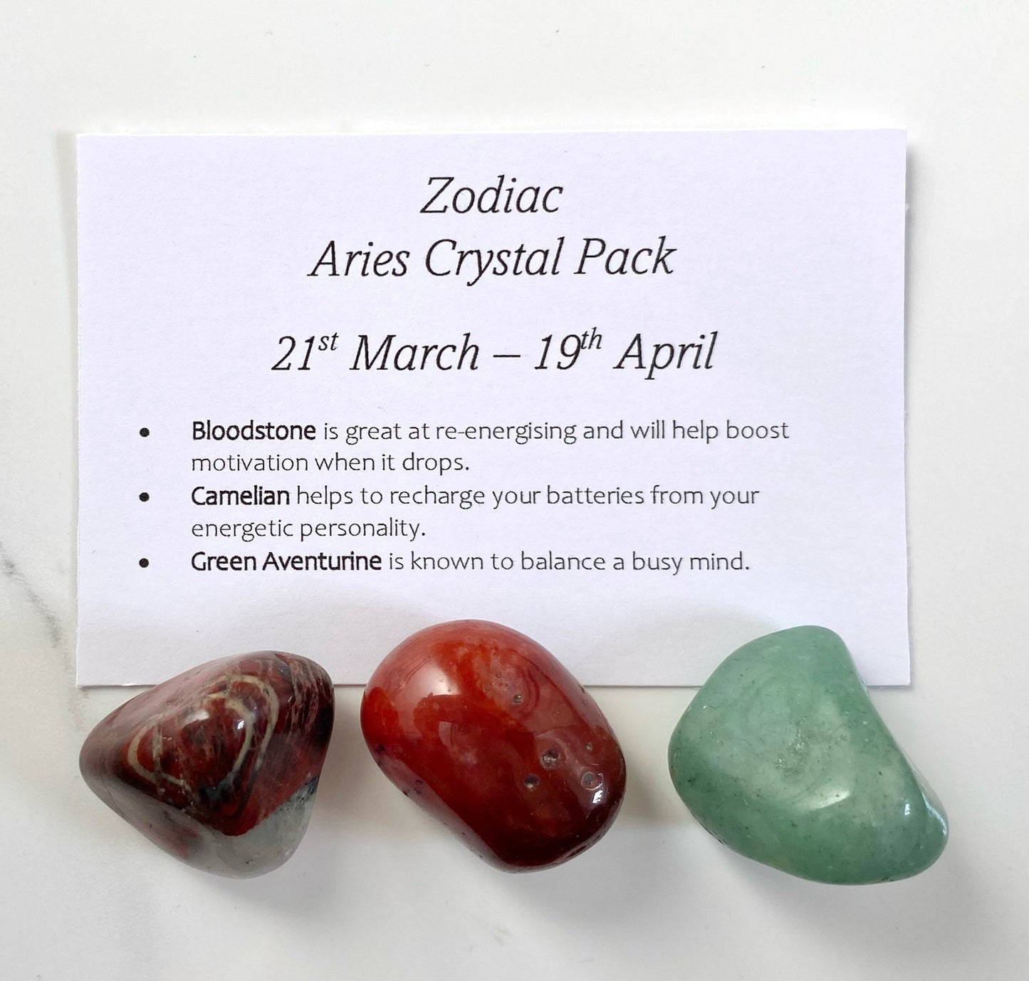 Zodiac Sign Crystal Pack - 
Aries - Free UK Delivery