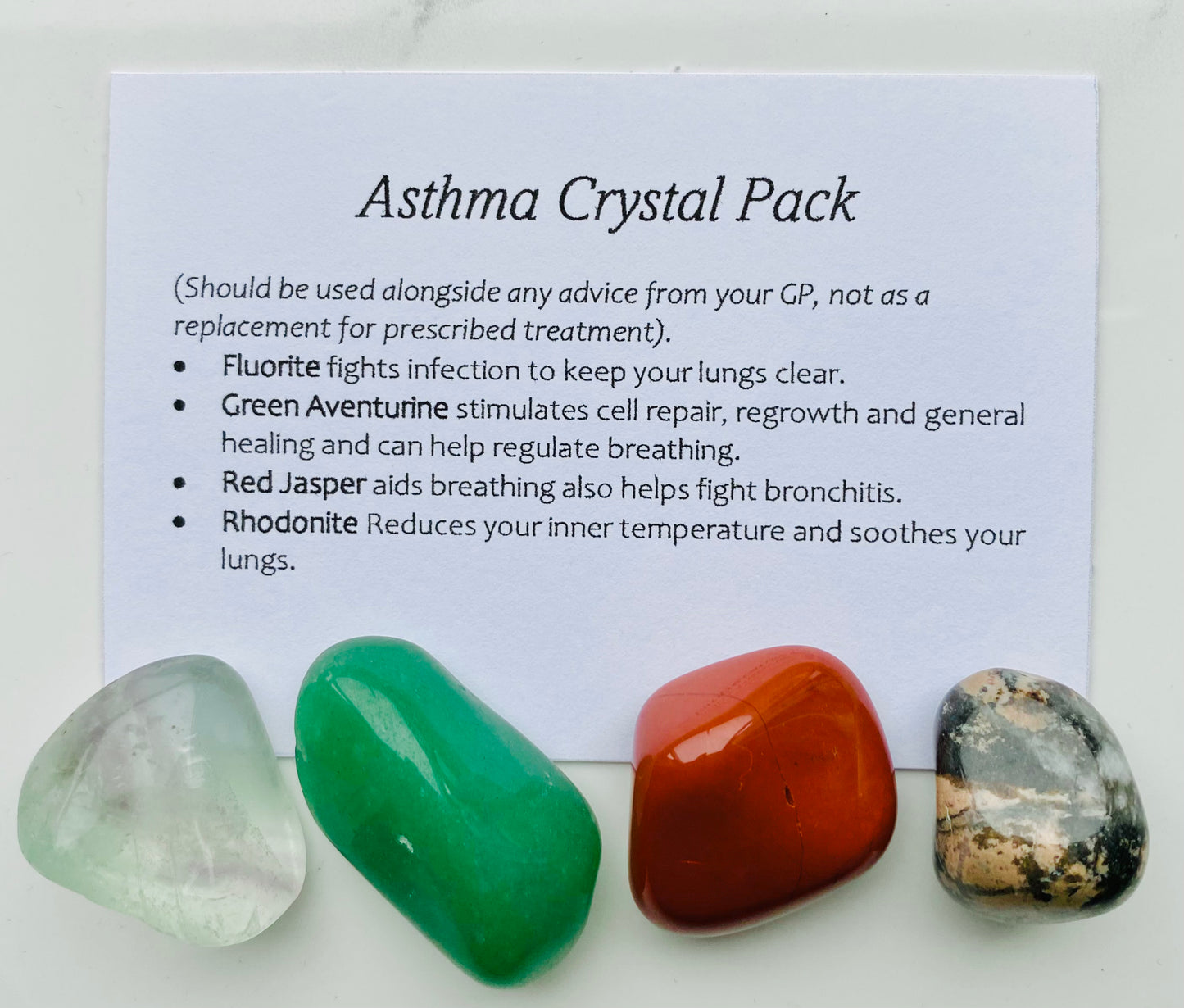 Asthma Crystal Healing Care Pack - Free UK Delivery