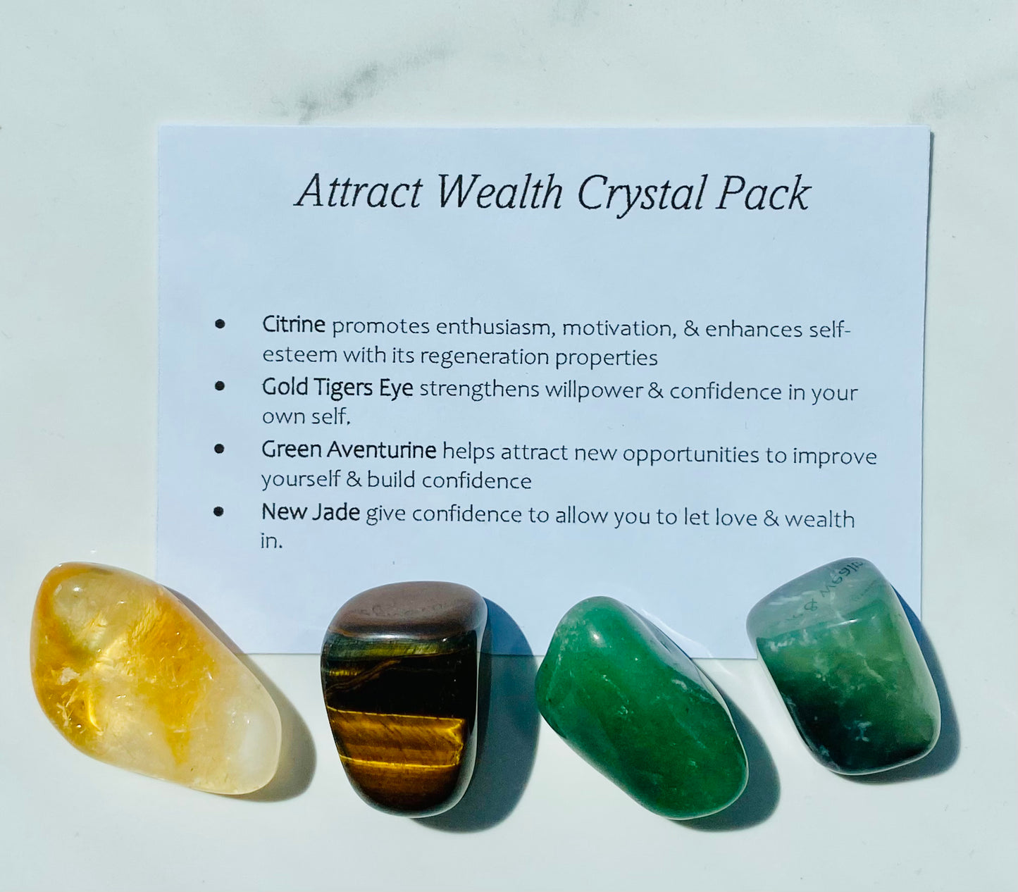 Attract wealth Crystal Healing Care Pack - Free UK Delivery