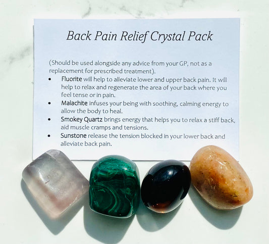 Back Pain Relief Crystal Healing Care Pack - Free UK Delivery