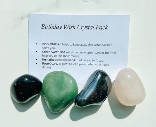 Birthday Wish  Crystal Healing Care Pack - Free UK Delivery