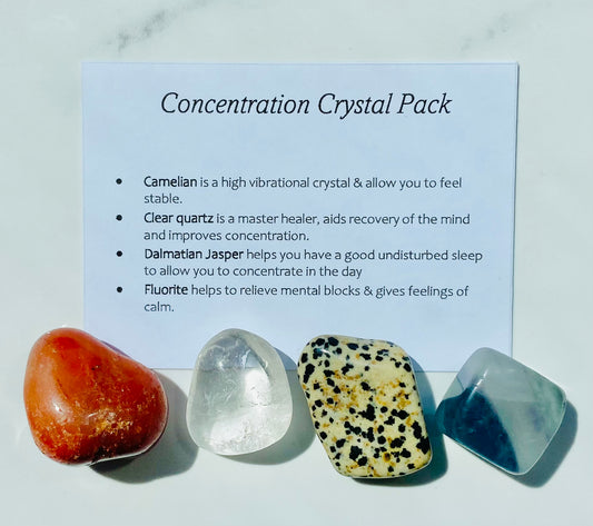 Concentration Crystal Healing Care Pack - Free UK Delivery