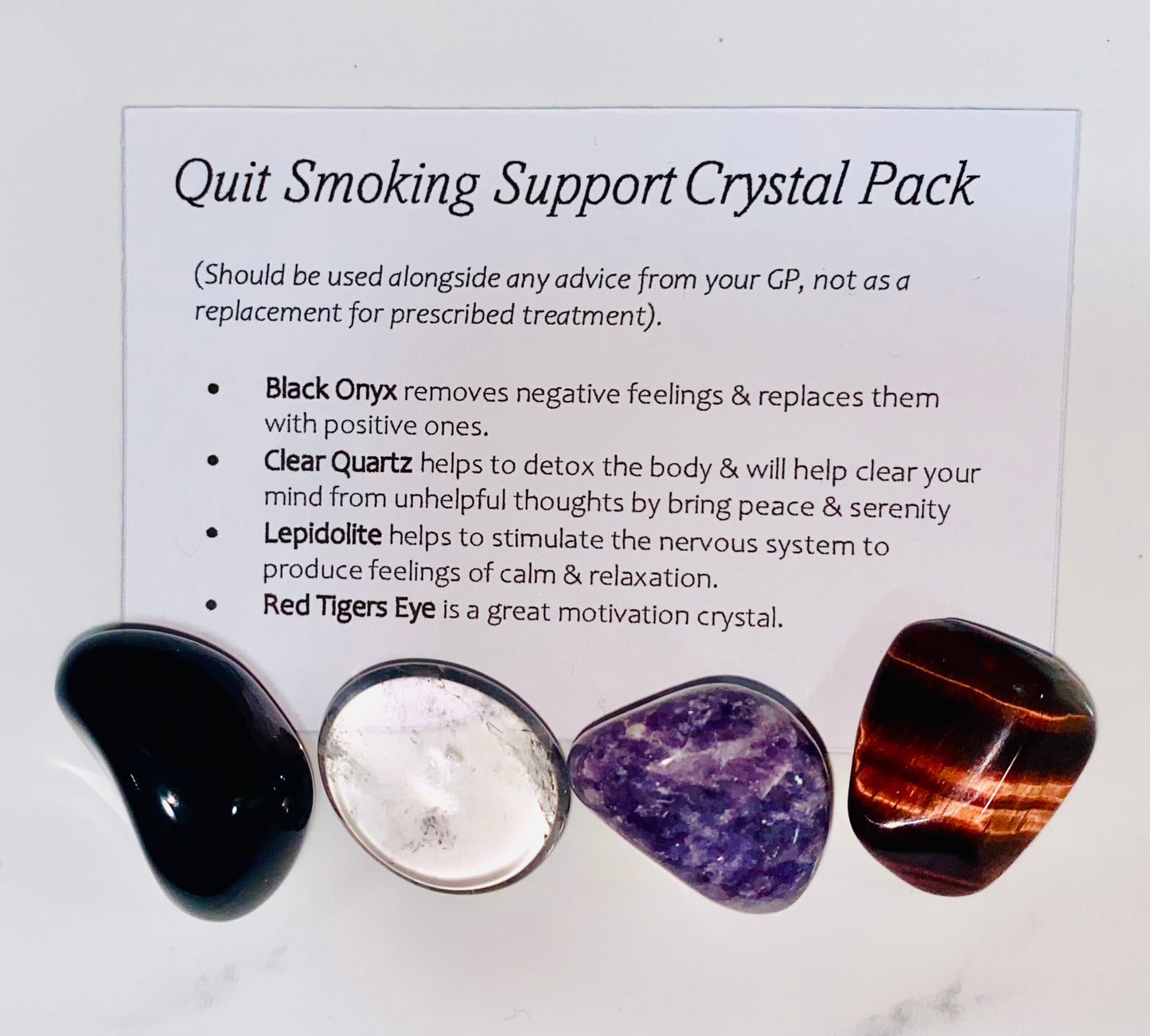 Quit smoking support Crystal Healing Care Pack - Free UK Delivery