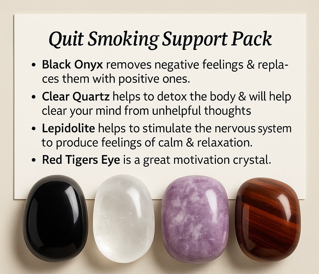 Quit smoking support Crystal Healing Care Pack - Free UK Delivery