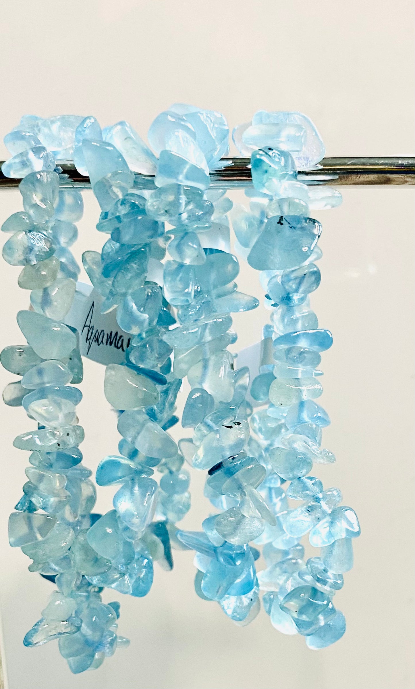 Aquamarine Crystal Chip Bracelet - Free UK Delivery