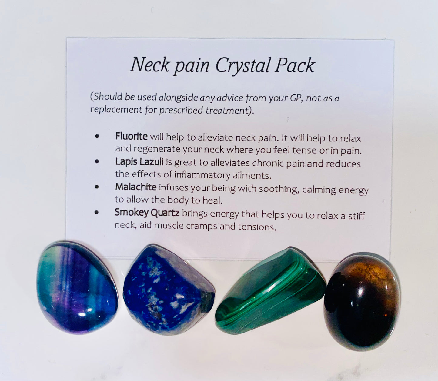 Neck Pain Crystal Healing Care Pack - Free UK Delivery