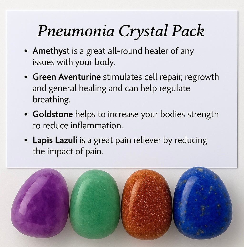 Pneumonia Crystal Healing Care Pack - Free UK Delivery