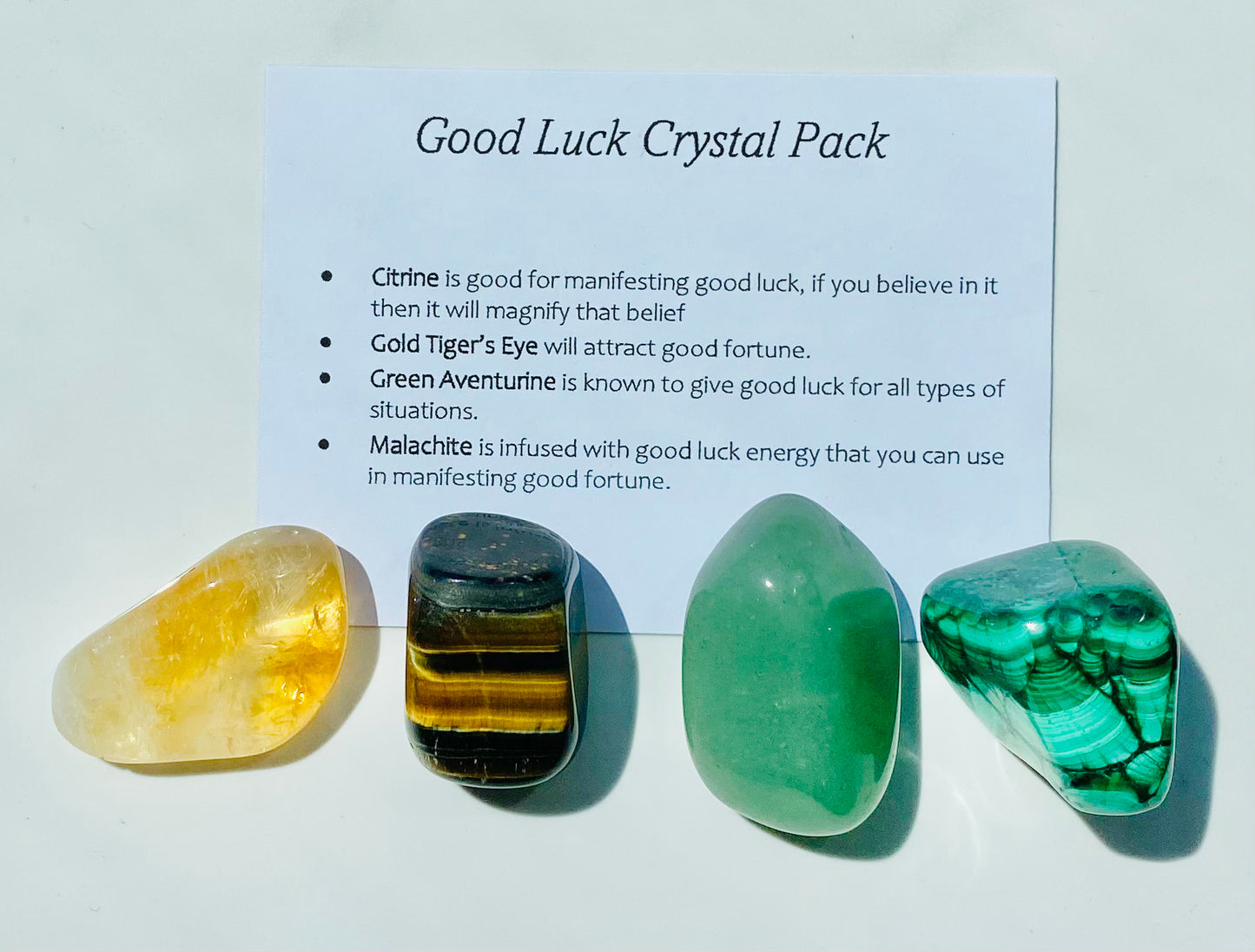 Good Luck Crystal Healing Care Pack - Free UK Delivery