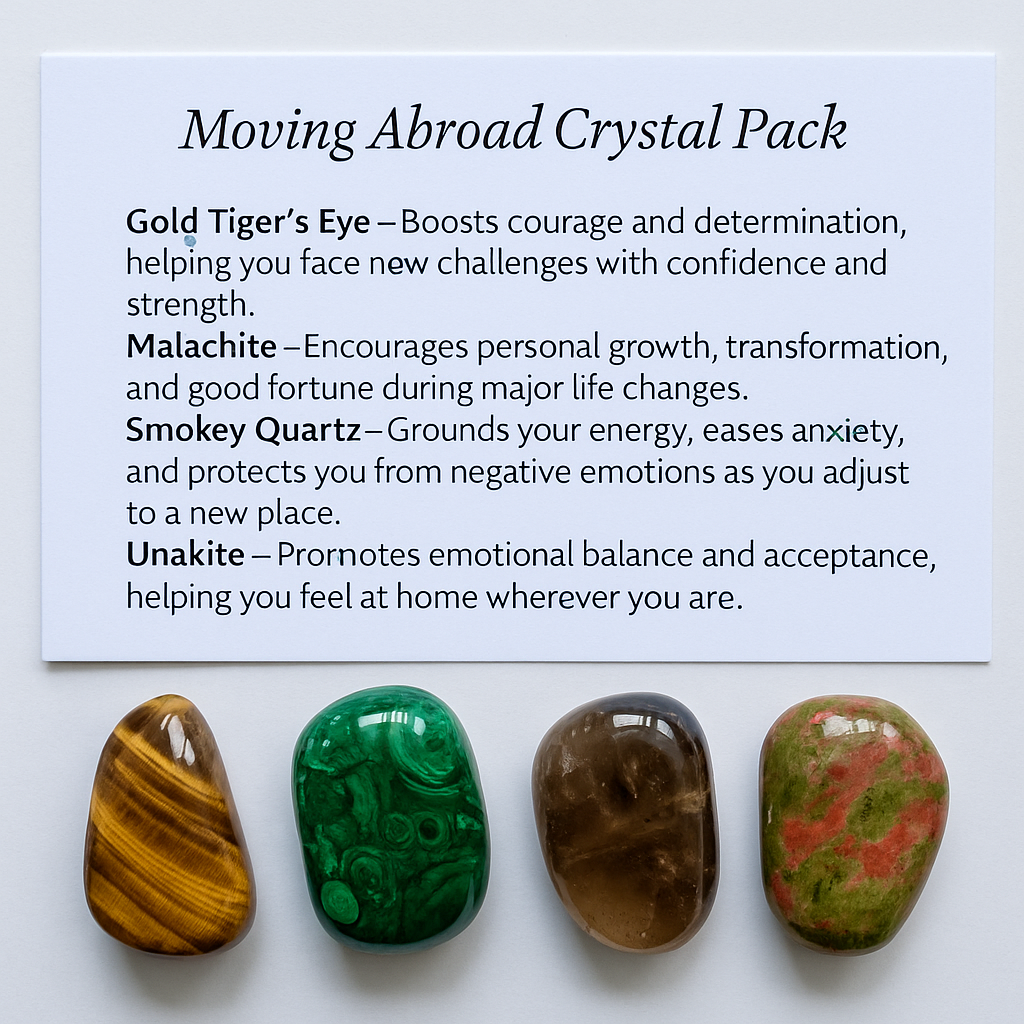 Moving Abroad Crystal Healing Pack – Gift
