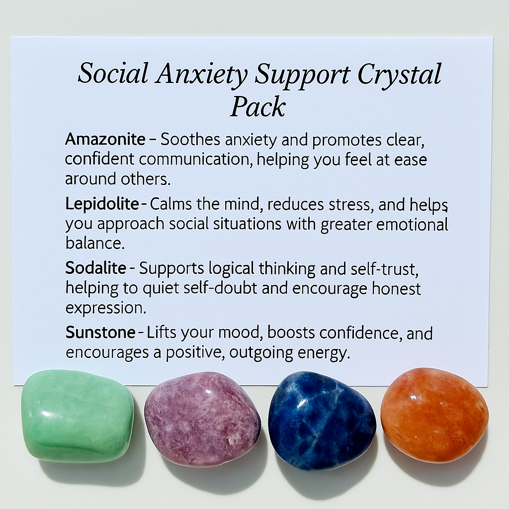 Social Anxiety Support Crystal Healing Pack – Gift