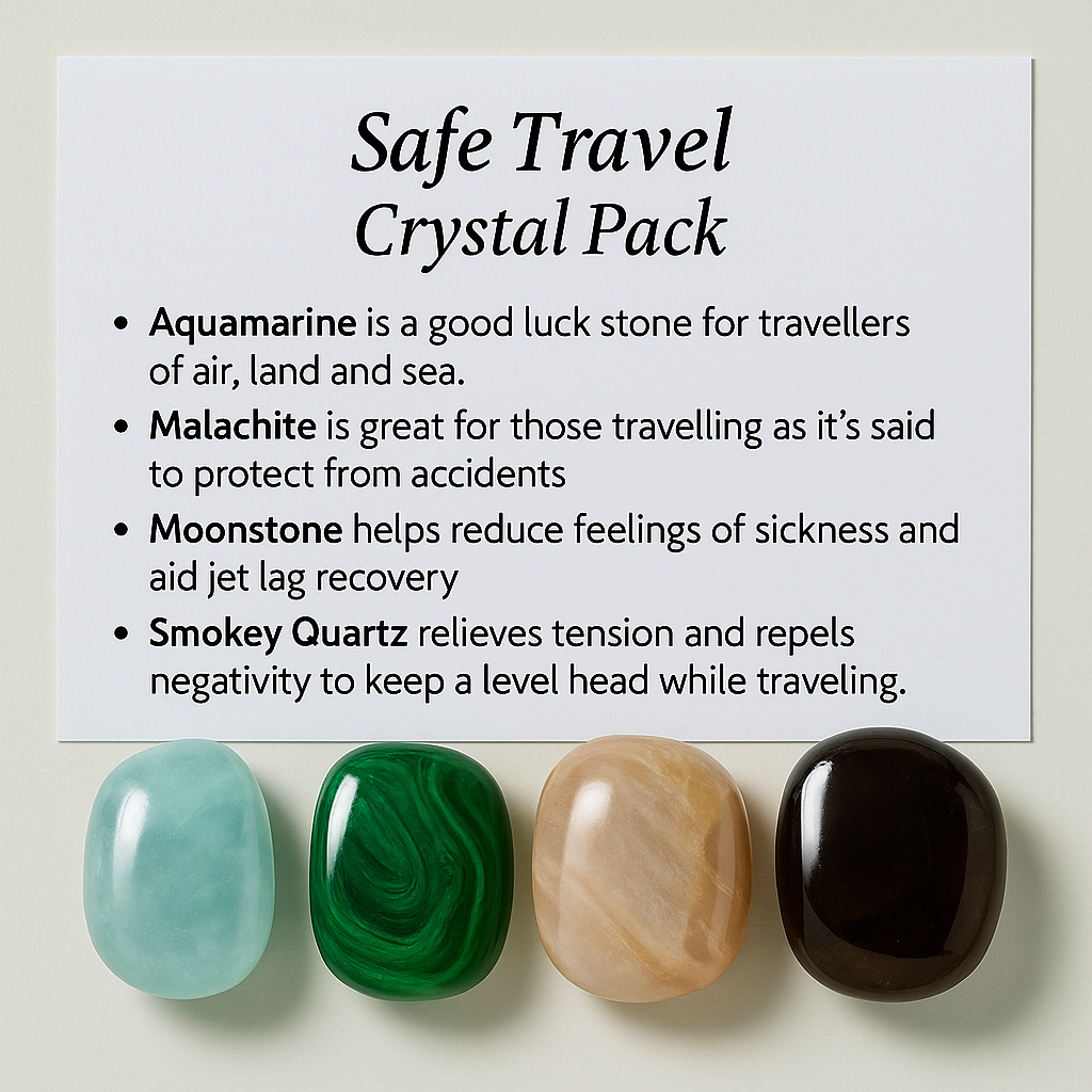 Safe Travels Crystal Healing Care Pack - Free UK Delivery