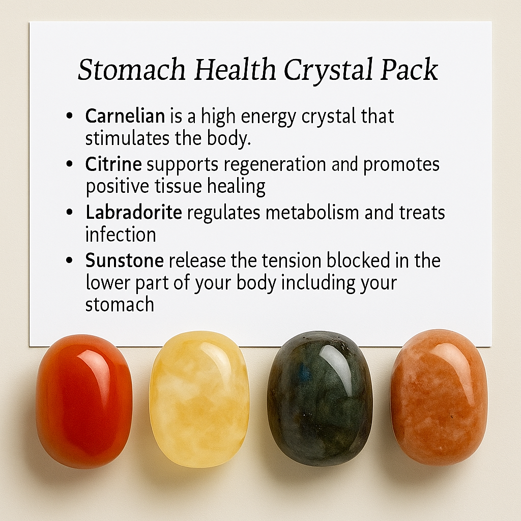Stomach Health Crystal Healing Care Pack - Free UK Delivery