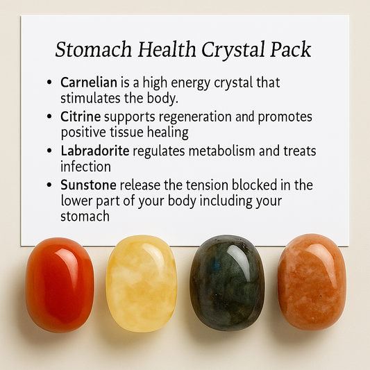 Stomach Health Crystal Healing Care Pack - Free UK Delivery