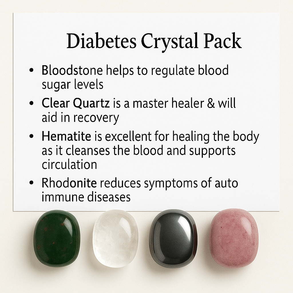 Diabetes Crystal Healing Care Pack - Free UK Delivery