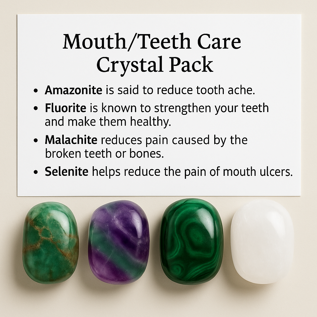 Mouth/Tooth Health Crystal Healing Care Pack - Free UK Delivery