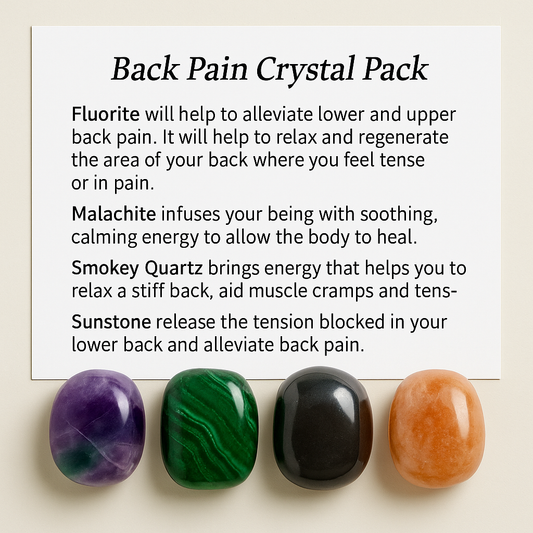 Back Pain Relief Crystal Healing Care Pack - Free UK Delivery