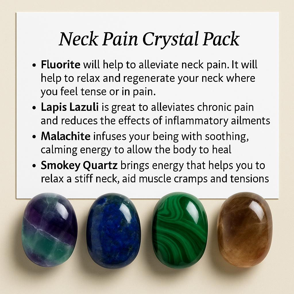 Neck Pain Crystal Healing Care Pack - Free UK Delivery