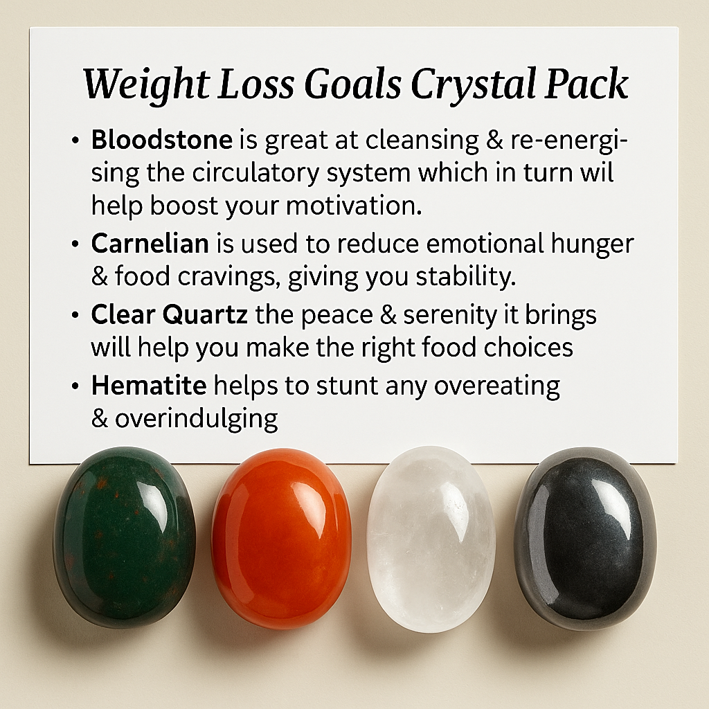 Weight Loss Goals Crystal Healing Care Pack - Free UK Delivery