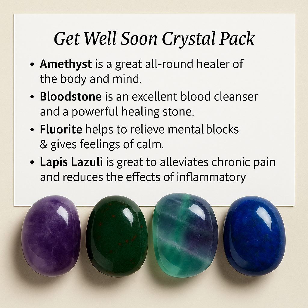 Get Well Soon Crystal Healing Care Pack - Free UK Delivery