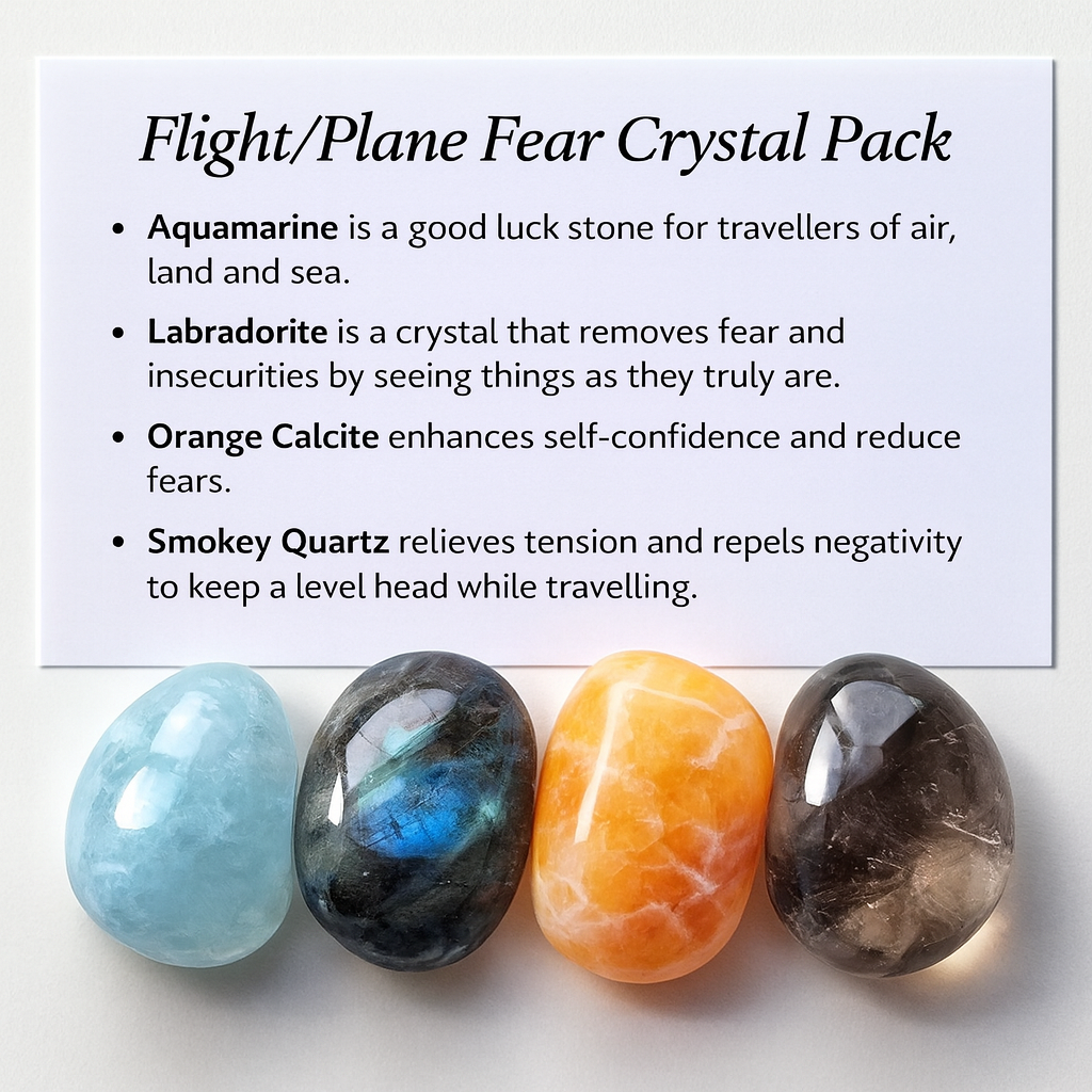 Flight/Plane Fear Crystal Healing Care Pack - Free UK Delivery