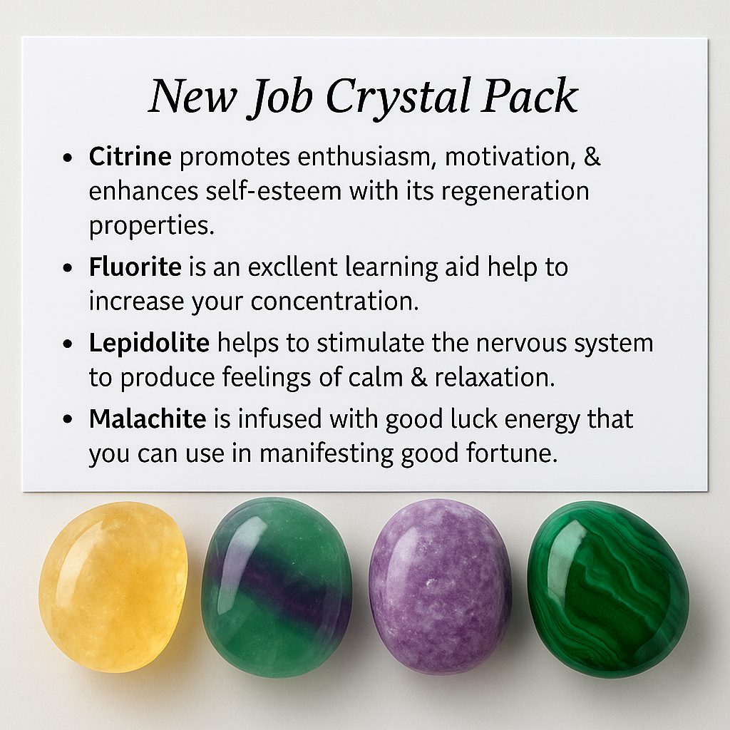 New Job Crystal Healing Care Pack - Free UK Delivery