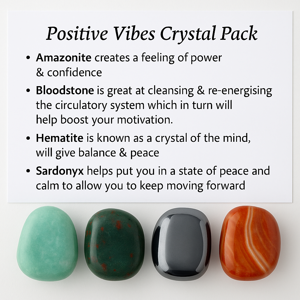 Positive Vibes Crystal Healing Care Pack - Free UK Delivery