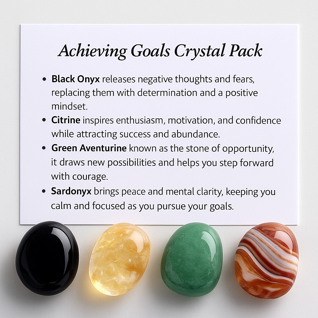 Achieving Goals Crystal Healing Care Pack - Free UK Delivery