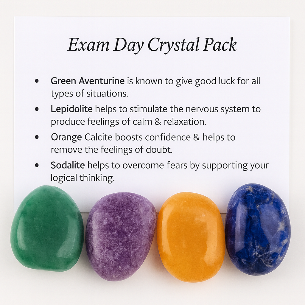 Exam Day Crystal Healing Care Pack - Free UK Delivery