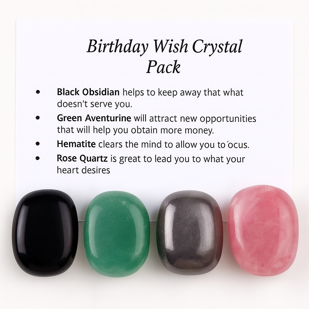 Birthday Wish  Crystal Healing Care Pack - Free UK Delivery