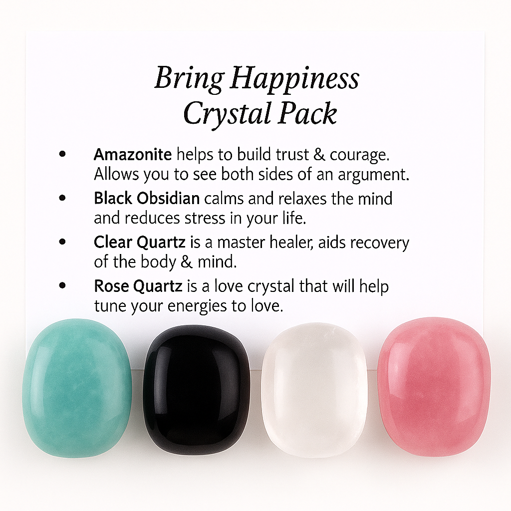 Bring happiness Crystal Healing Care Pack - Free UK Delivery