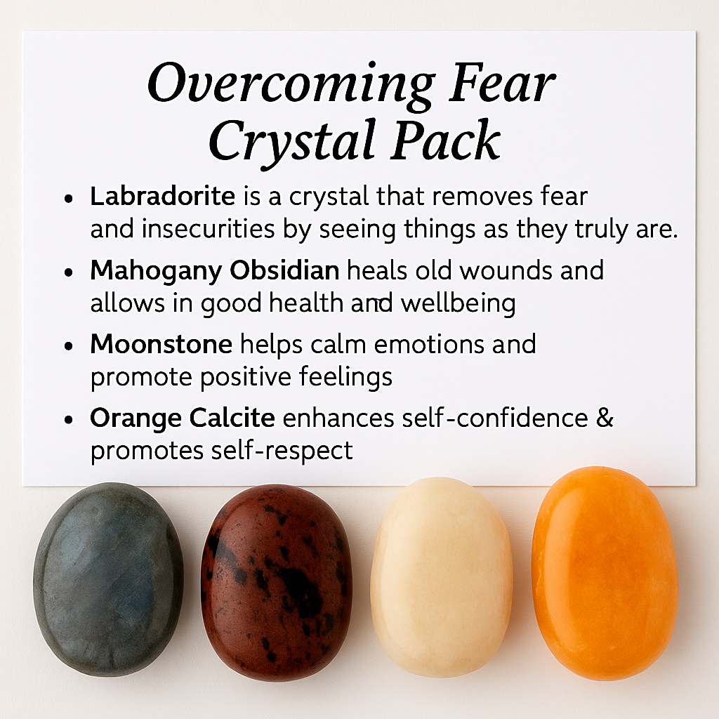 Over coming fear Crystal Healing Care Pack - Free UK Delivery
