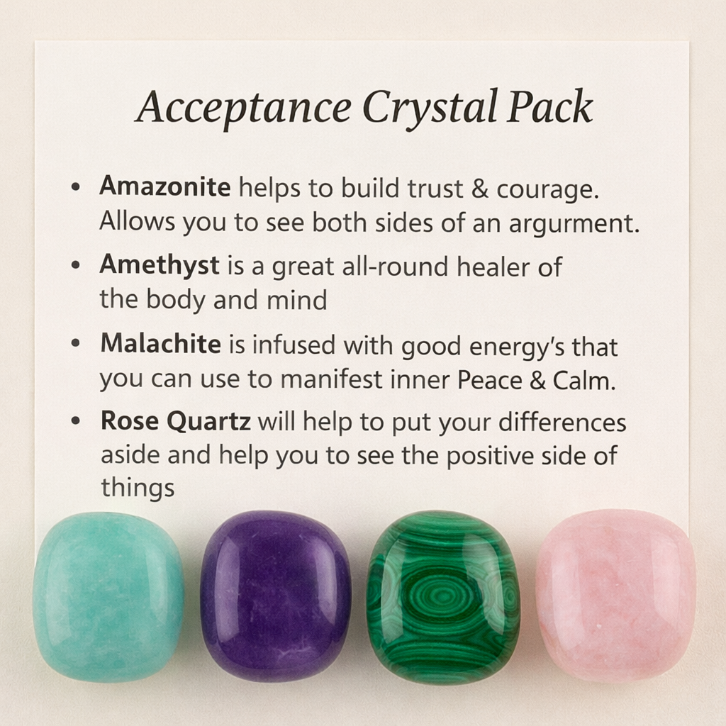 Acceptance Crystal Healing Care Pack - Free UK Delivery