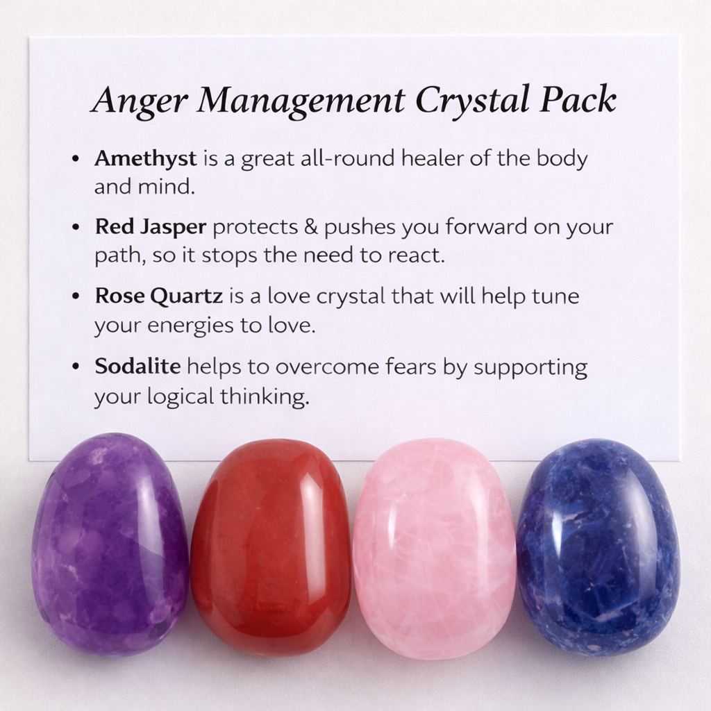 Anger management Crystal Healing Care Pack - Free UK Delivery