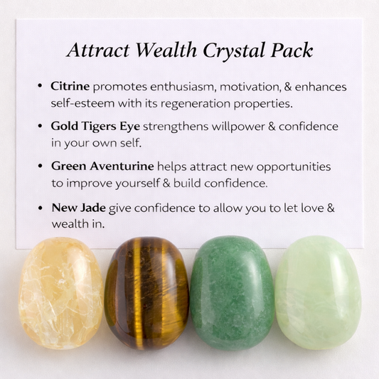 Attract wealth Crystal Healing Care Pack - Free UK Delivery