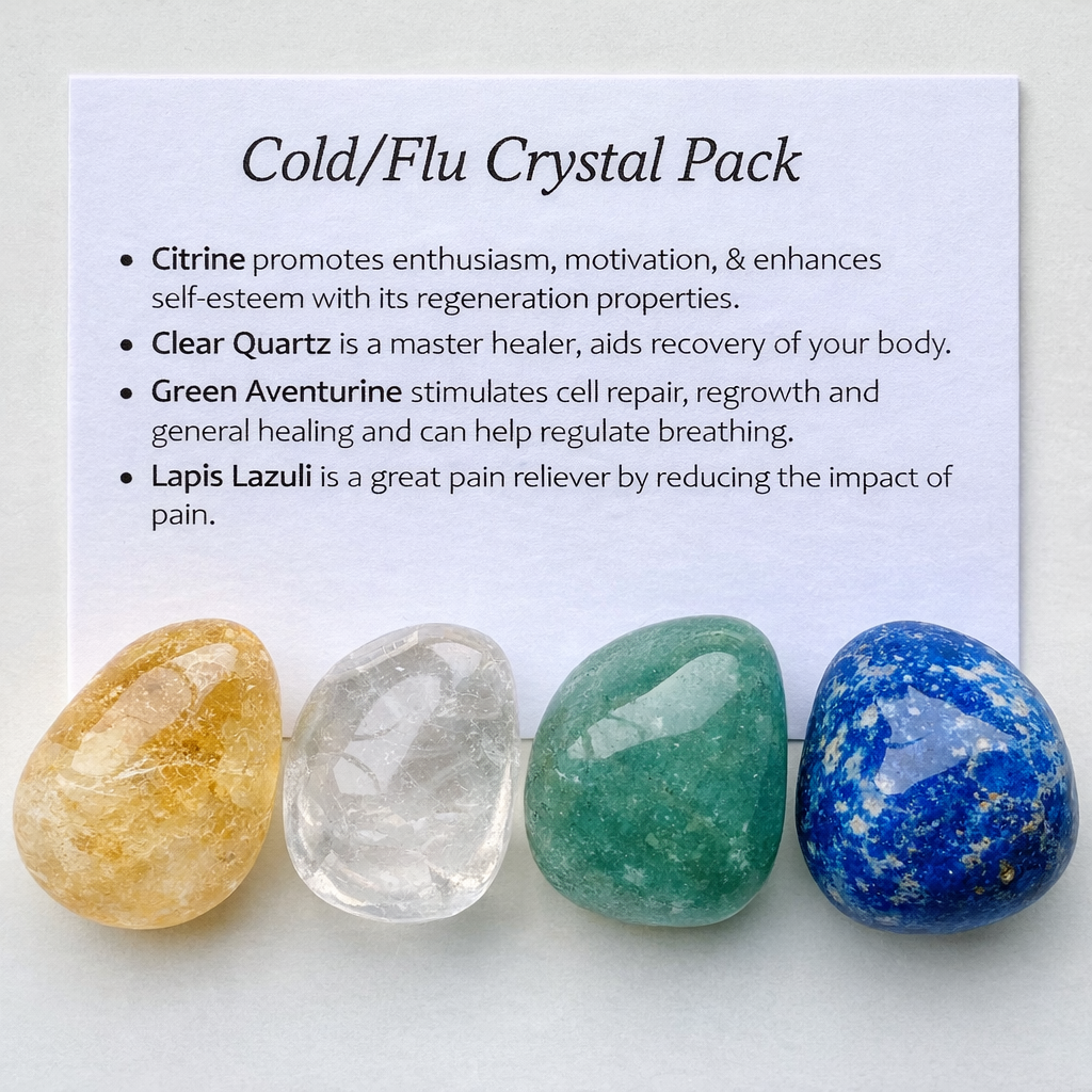 Cold/Flu Crystal Healing Care Pack - Free UK Delivery