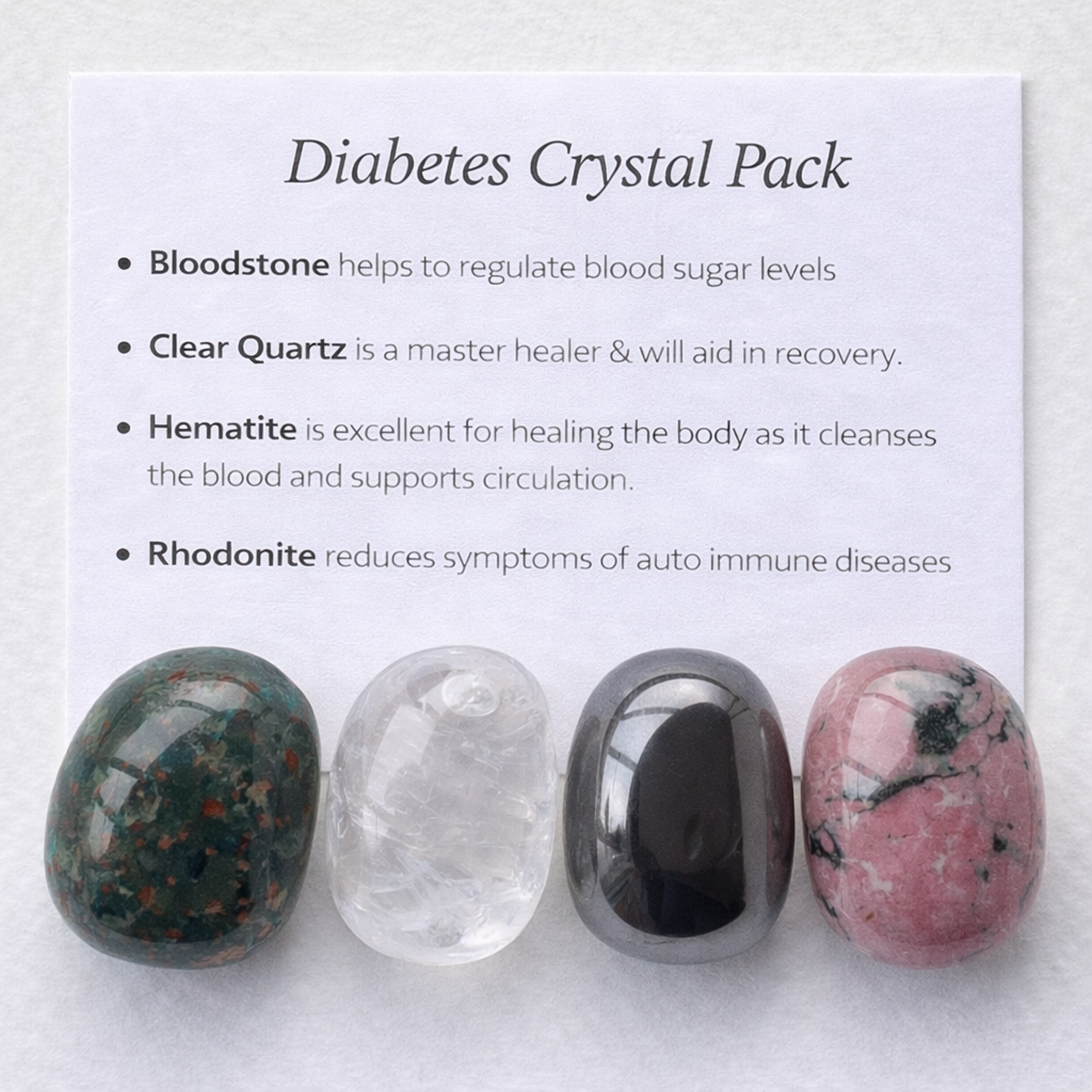 Diabetes Crystal Healing Care Pack - Free UK Delivery