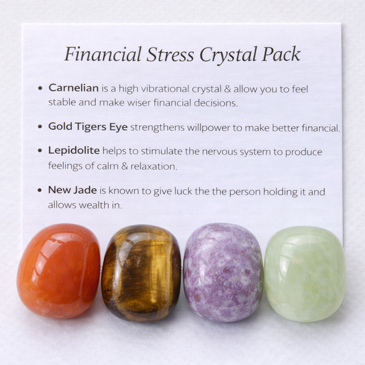 Financial Stress Crystal Healing Care Pack - Free UK Delivery