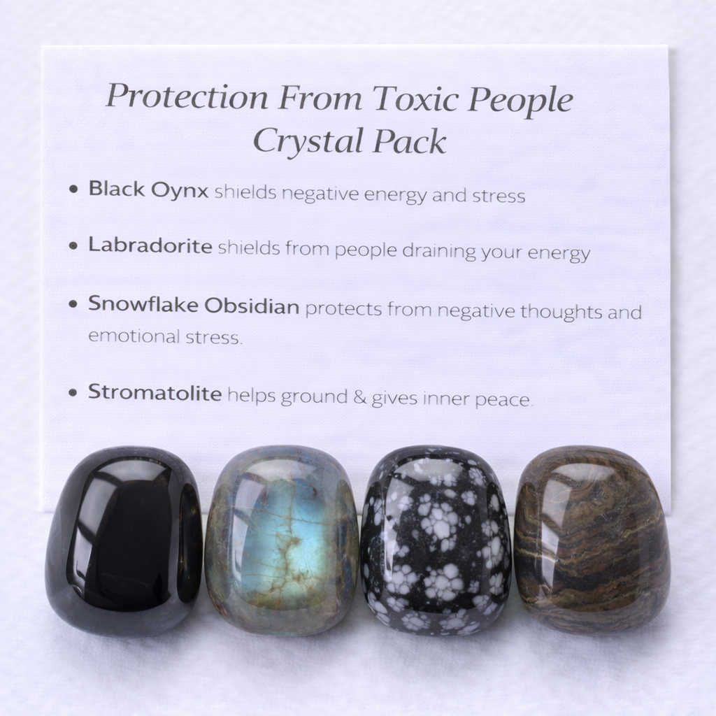 Protection From Toxic People Crystal Healing Care Pack - Free UK Delivery