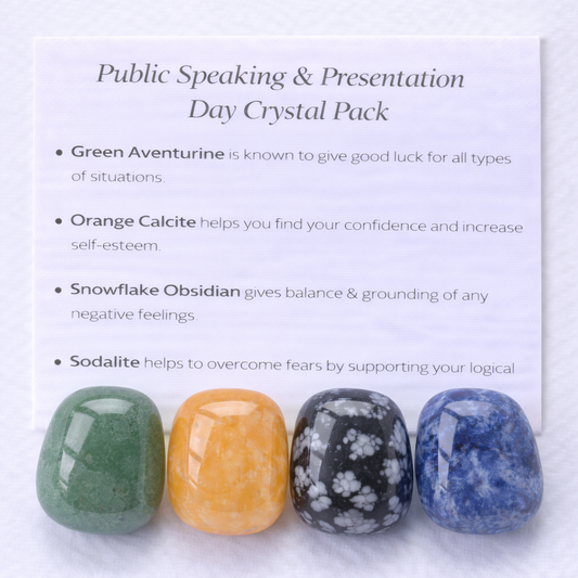 Public Speaking & Presentation Day Crystal Healing Care Pack - Free UK Delivery
