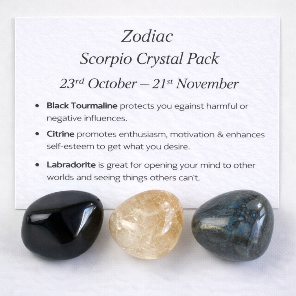 Zodiac Sign Crystal Pack - 
Scorpio - Free UK Delivery