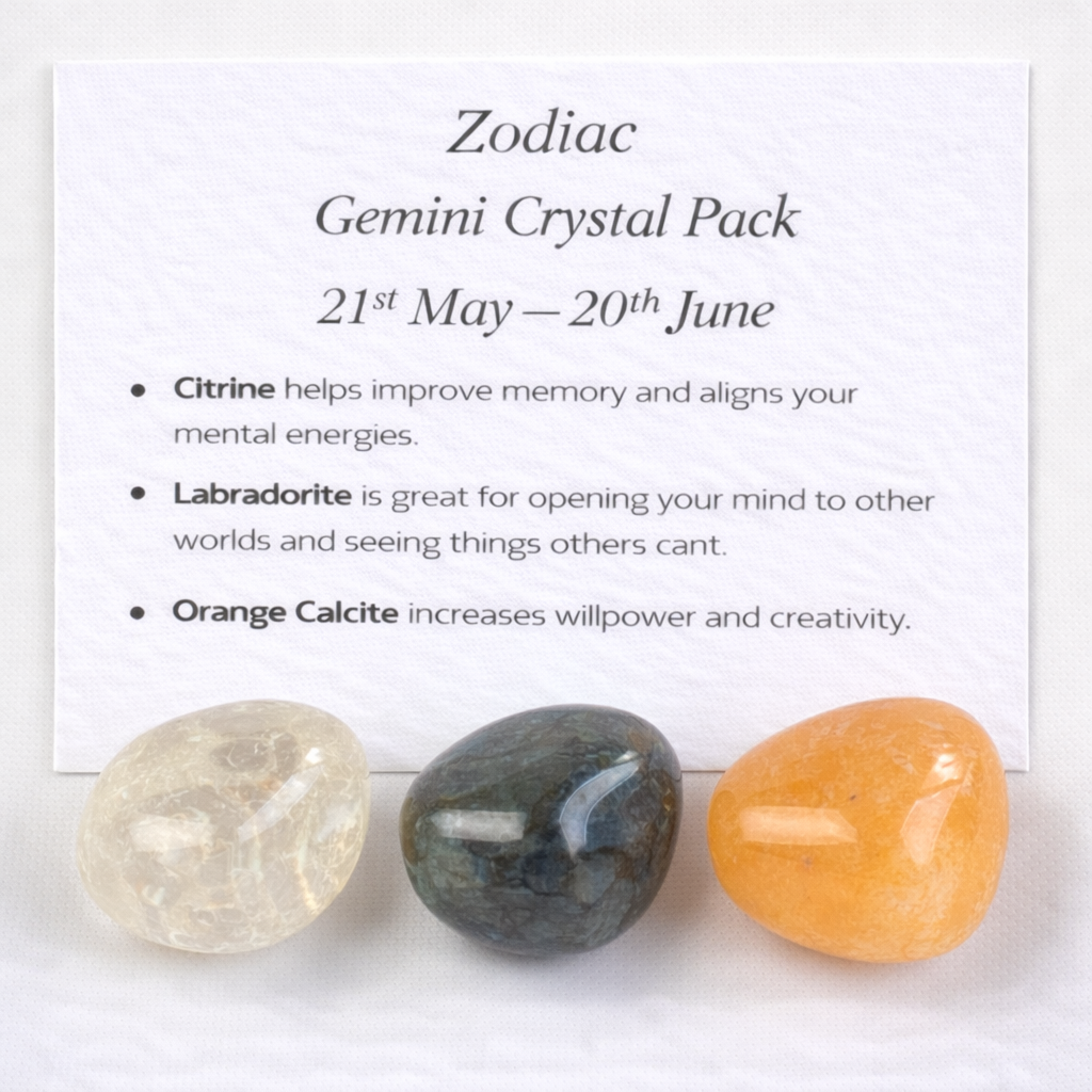 Zodiac Sign Crystal Pack - 
Gemini - Free UK Delivery