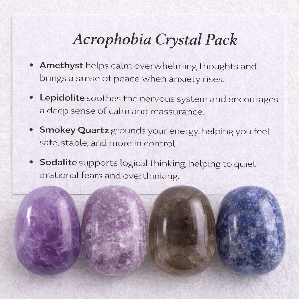 Acrophobia Crystal Healing Care Pack - Free UK Delivery