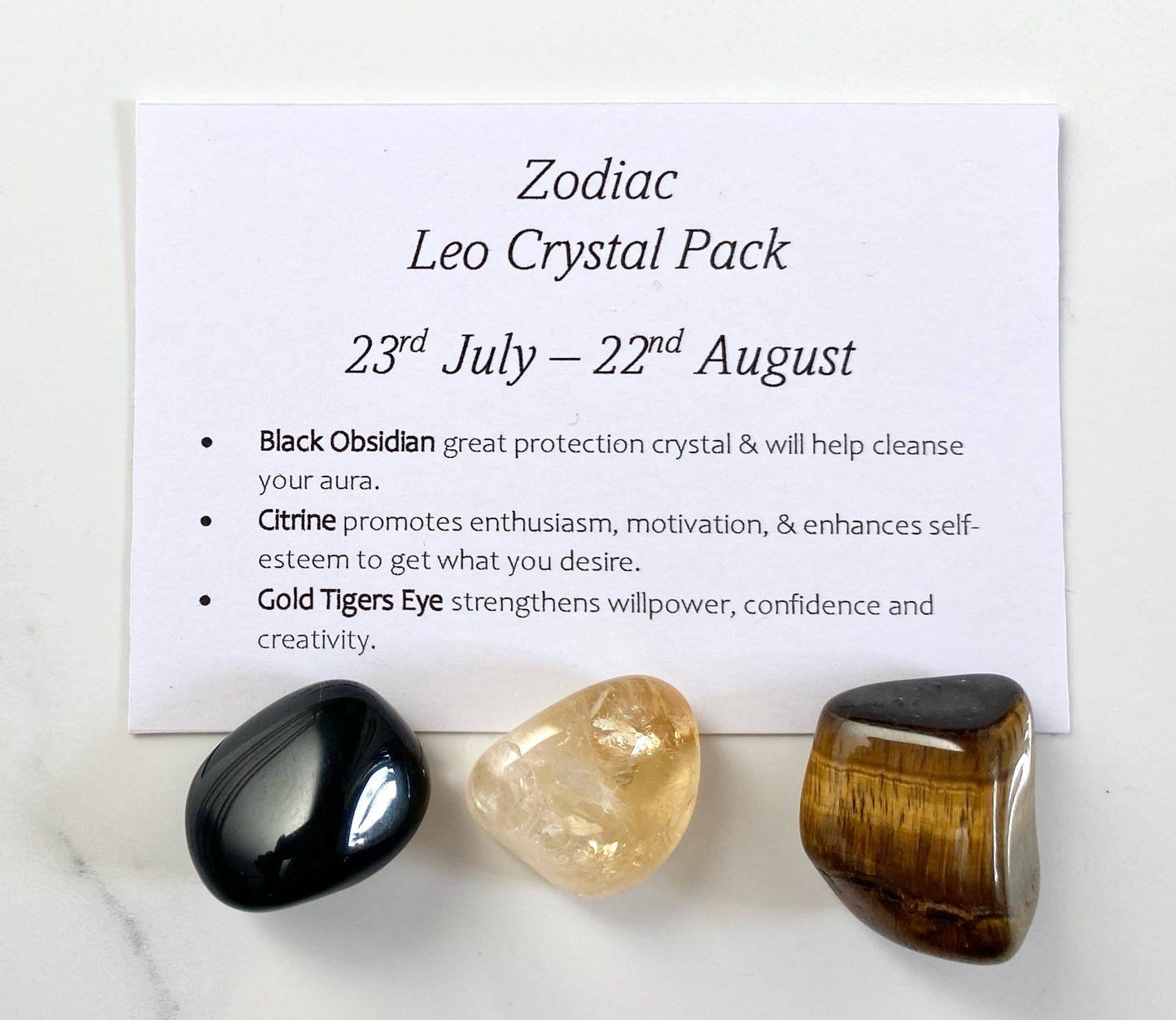 Zodiac Sign Crystal Pack - 
Leo - Free UK Delivery