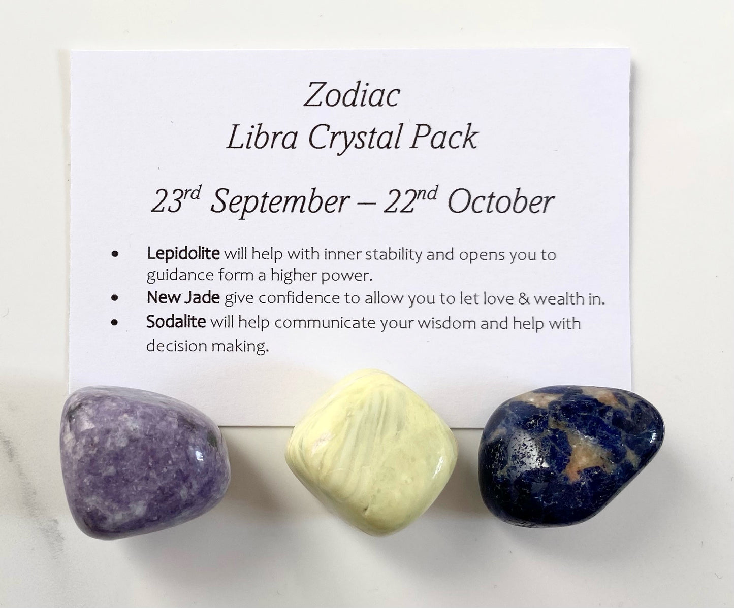 Zodiac Sign Crystal Pack - 
Libra - Free UK Delivery